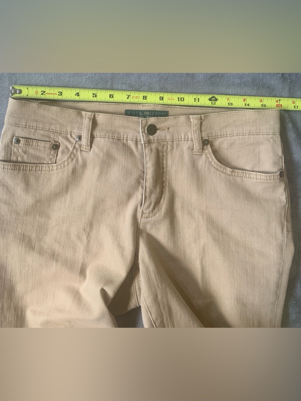 Lauren Jean Co. Ralph Lauren. Modern Straight Tan Jeans - Picture 8 of 10